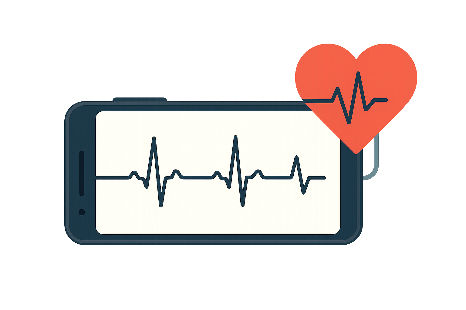 Illustration of smartphone ECG device